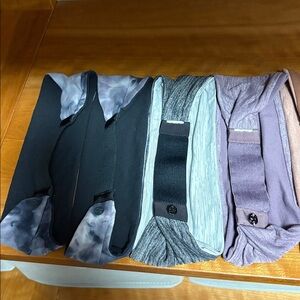Set of 8 Lululemon Headbands in Black, Gray, and Purple
